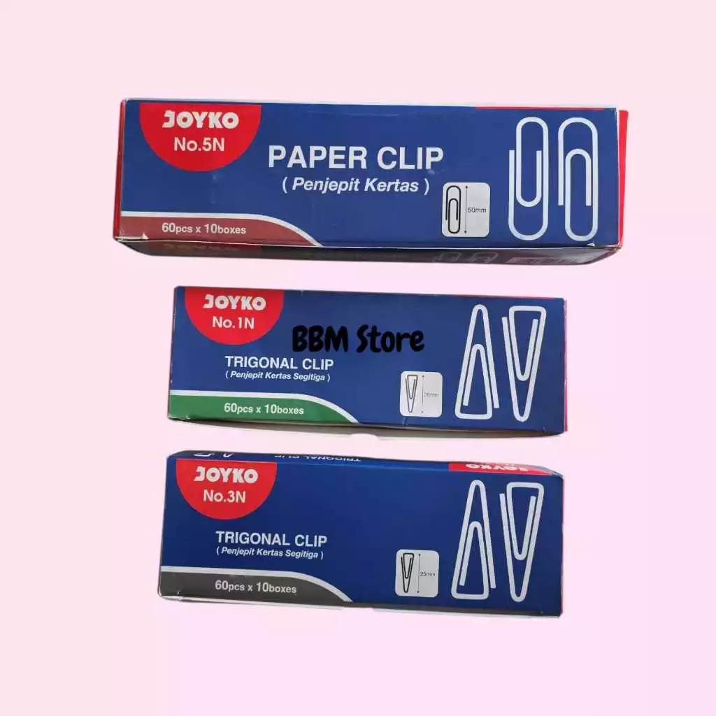 Jual Trigonal Paper Clips No 1 NO 3 NO 5 Joyko 1pak @ 60 pcs / Trigonal ...