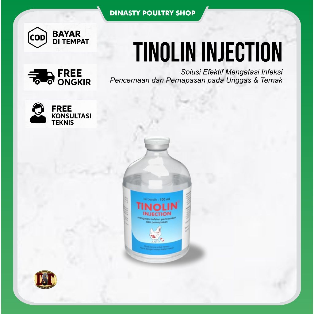 Jual Tinolin Injection 100 ml | Obat Suntik Unggas Untuk Infeksi ...
