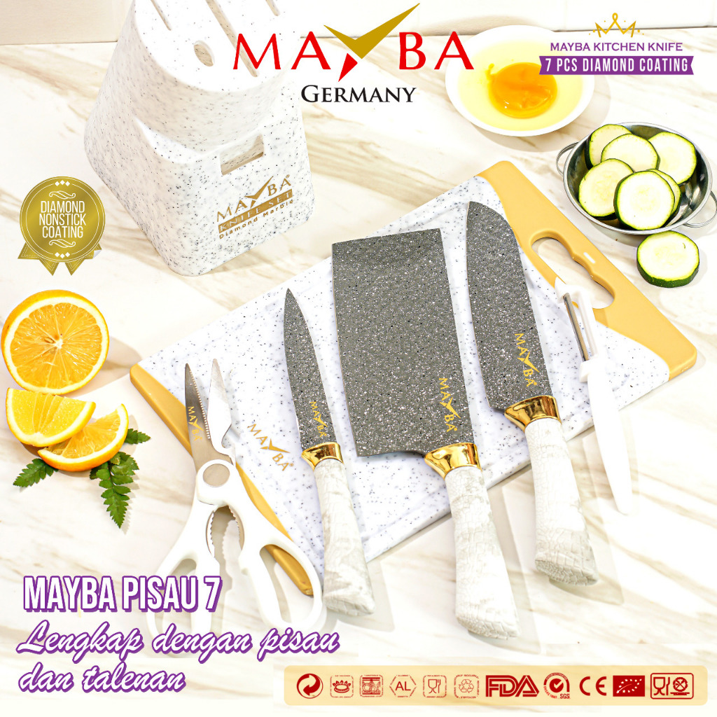 Jual Mayba - Lengkap! 7 Pc Knife Set Diamond/Pisau Set Cantik Motif ...