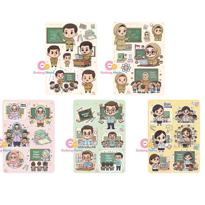 Jual BUY 10 FREE 1 Stiker Guru Hari Guru Pahlawan Deco Sticker Teacher ...