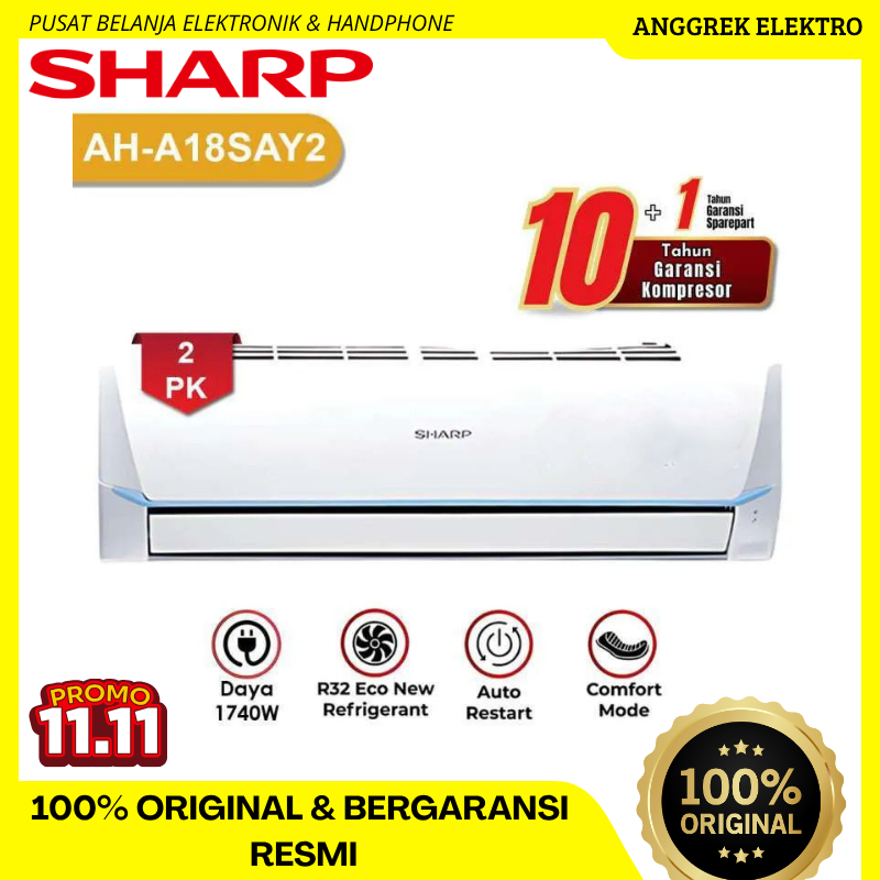 Jual AC SHARP 2 PK THAILAND AHA 18SAY FREON R32 GARANSI RESMI | Shopee ...