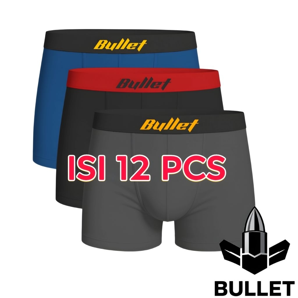 Jual isi 12 Pcs Celana Dalam Boxer Pria BULLET Isi 12/10/5 Pcs – Nyaman ...