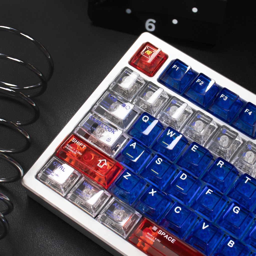 Jual Yongqiu Gundam Keycaps Transparent Biru RGB cahaya menembus Cherry ...