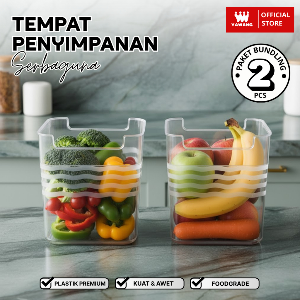 Jual YAWANG Indonesia Bundling 2PCS Kotak Sayuran Refrigerator Side ...