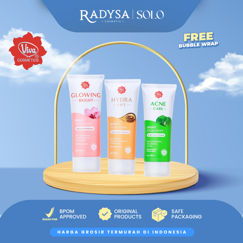 Jual RADYSA - Viva BRIGHT Facial Foam with Niacinamide, AHA, BHA ...