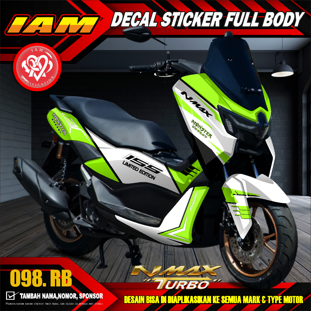 Jual DECAL STICKER YAMAHA NMAX TURBO FULLBODY CUSTOM DESAIN MONSTER ...