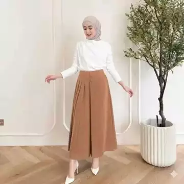 Shenna Kulot Pleats Celana Kulot Rok Wanita Celana Bawahan Casual Formal Daily Furano Premium
