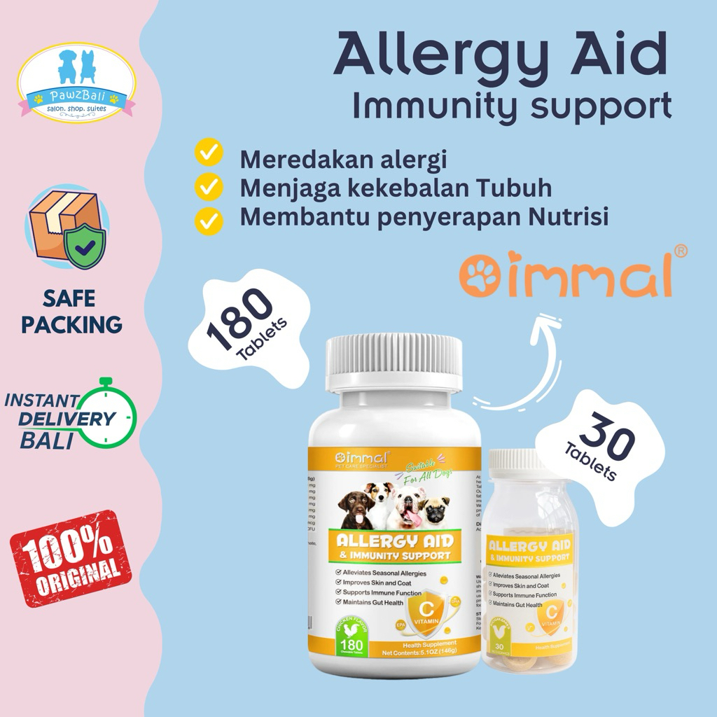 Jual Oimmal Allergy Aid & Immunity Support Chicken Flavor 180 Chewable ...