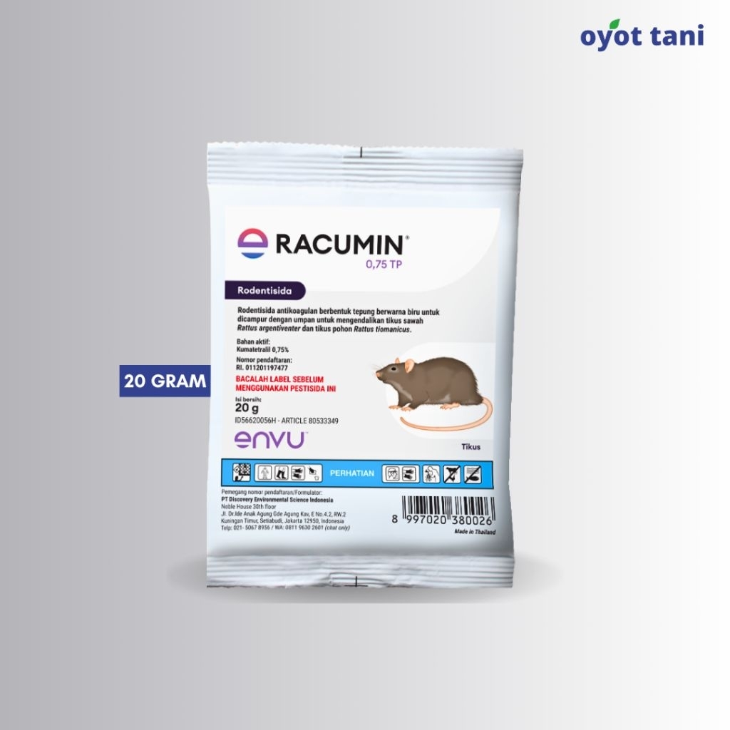 Jual Racumin 0.75TP 20 gram (Original) | Rodentisida Antikoagulan Bahan ...