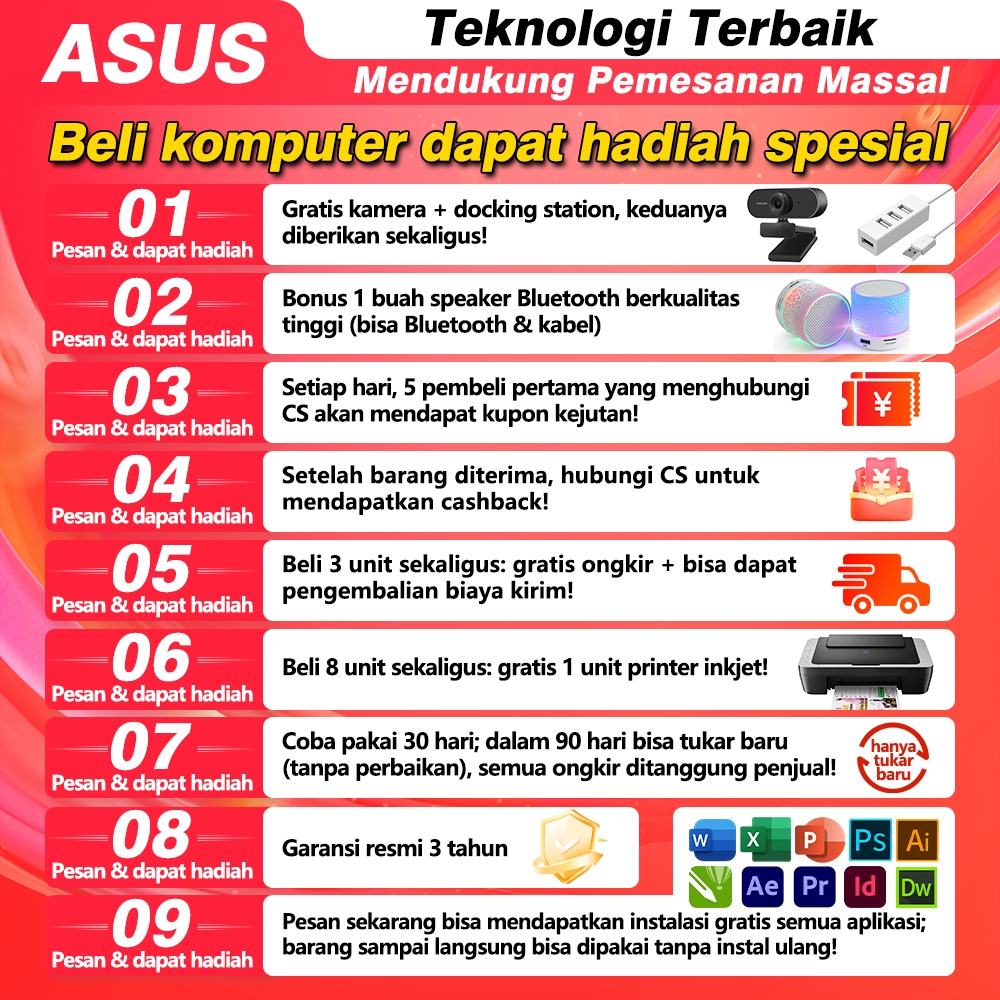 Jual ASUS PC gaming fullset 12-inti baru Komputer desktop perakitan ...