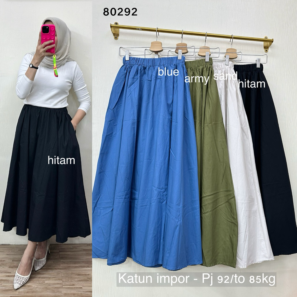 Jual rok polos katun poplin jumbo | Shopee Indonesia