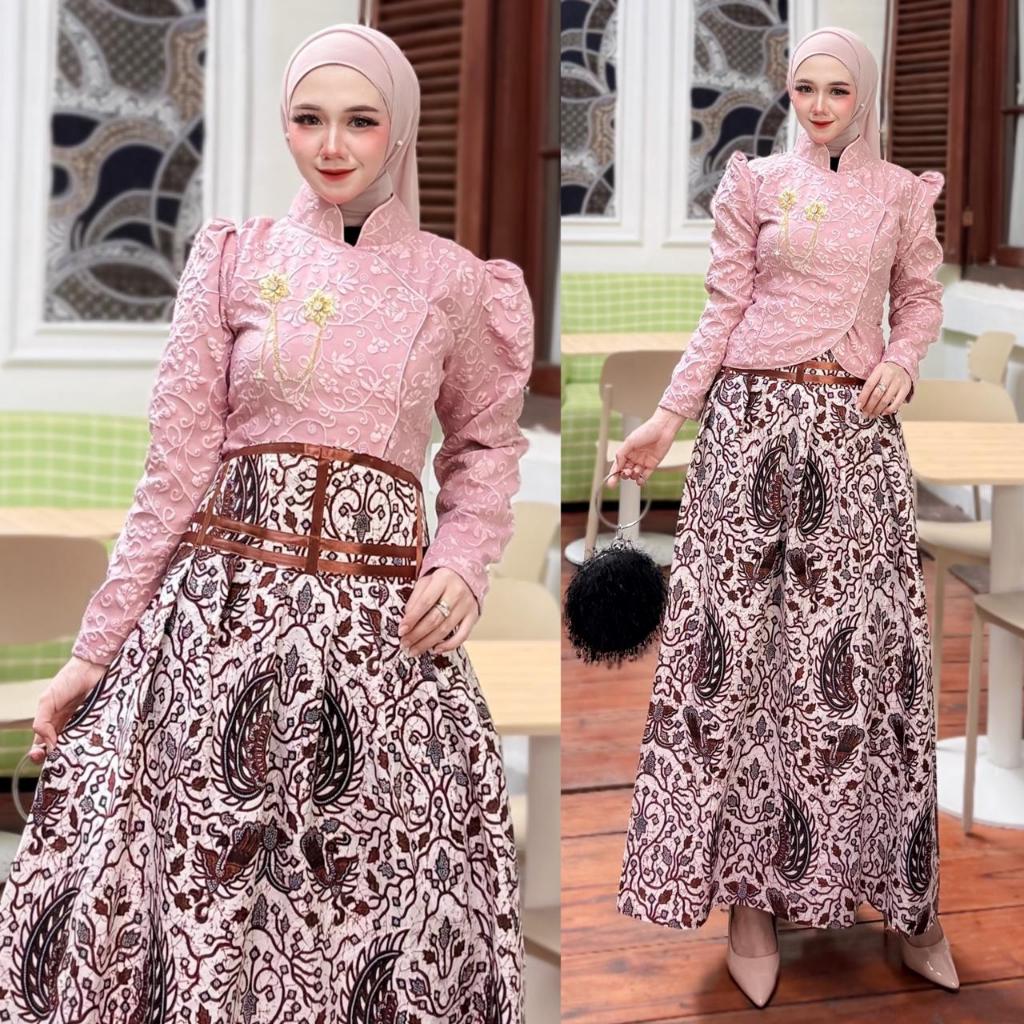 Jual Kebaya Janggan Crop Fukuro Kombinasi Rok Batik Angking Ratu Busana ...
