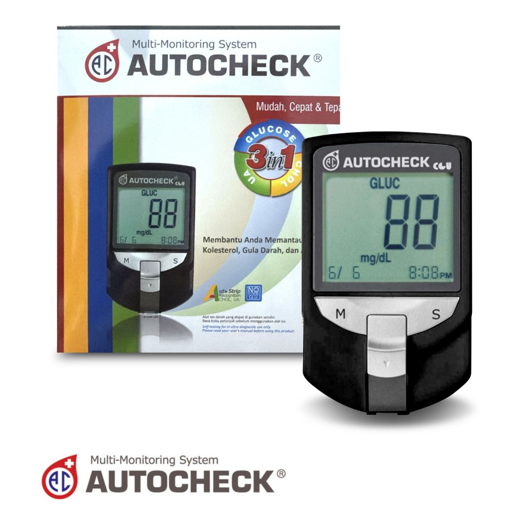 Jual Alat Cek Gula Darah Asam Urat Kholesterol Autocheck 3in1 | Shopee ...