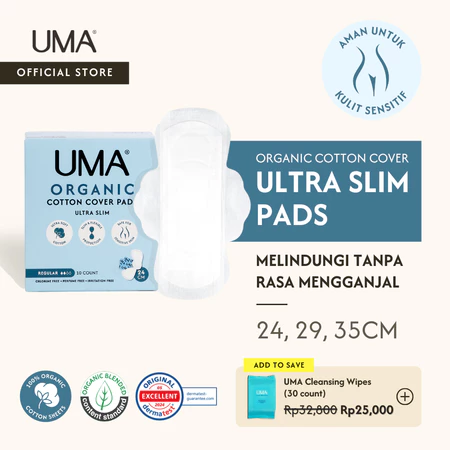 Uma Women UMA Organic Cotton Cover Pad pembalut organik ultra slim untuk kulit sensitif