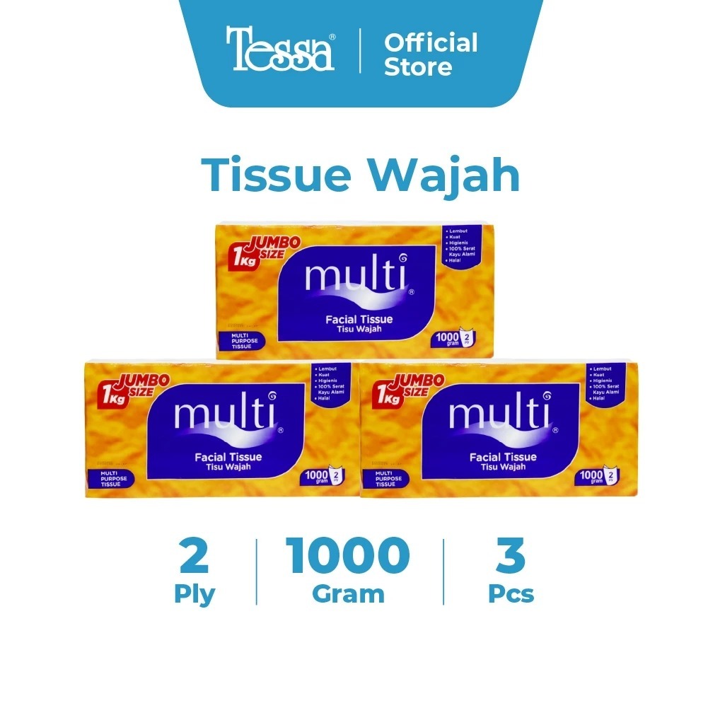 Jual Tessa Multi Facial Tissue 1000 gr 3SET - Tissue Facial Jumbo Size ...