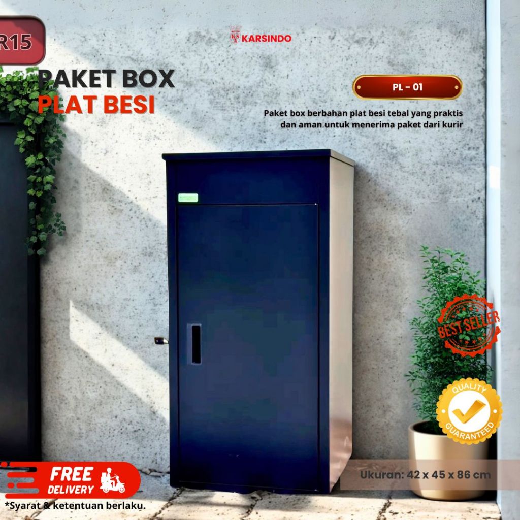Jual Karsindo Smart Parcel Box Paket Box Plat Besi PL01 Tempat Paket ...