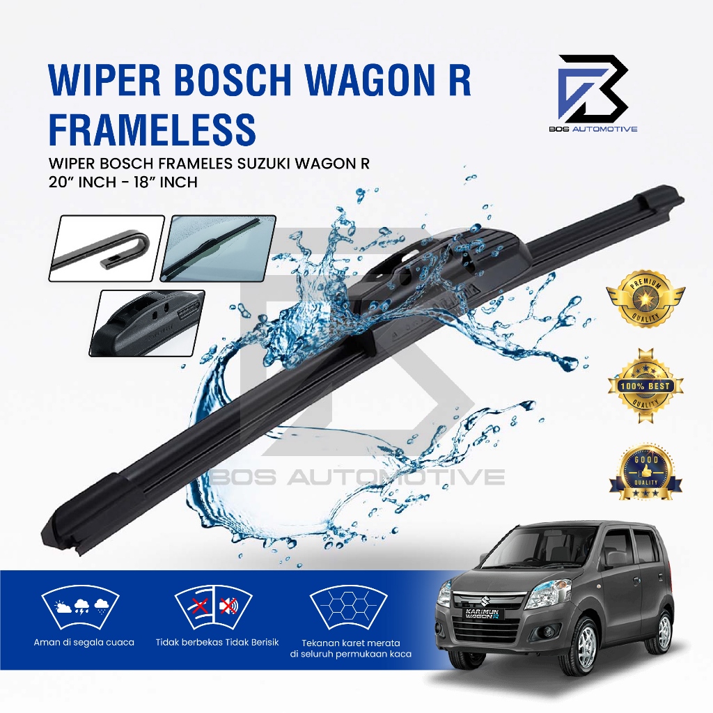 Jual Wiper Blade BOSCH Clear Frameless Karet | Advantage Besi Kipas ...