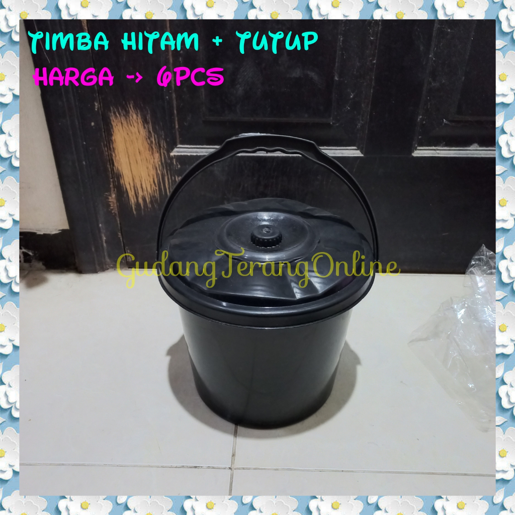 Jual 6PCS Timba hitam + tutup timbo hajatan berkatan syukuran ember ...