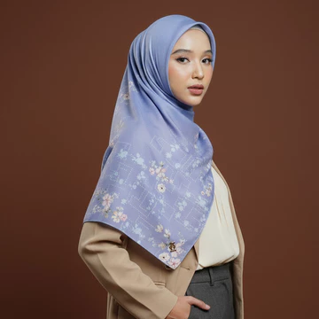 Zoya Viola Scarf Kerudung Hijab Segi Empat Motif Premium Box