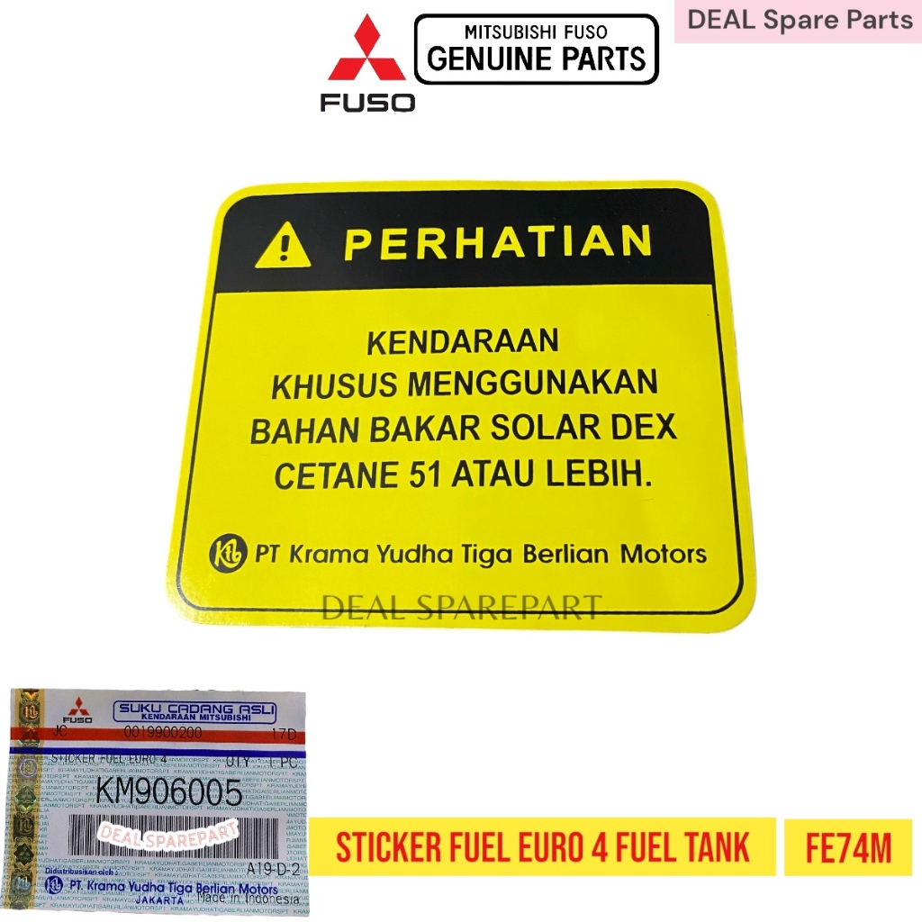 Jual Sticker Stiker Label Bahan Bakar FUEL EURO 4 FUEL TANK Original ...