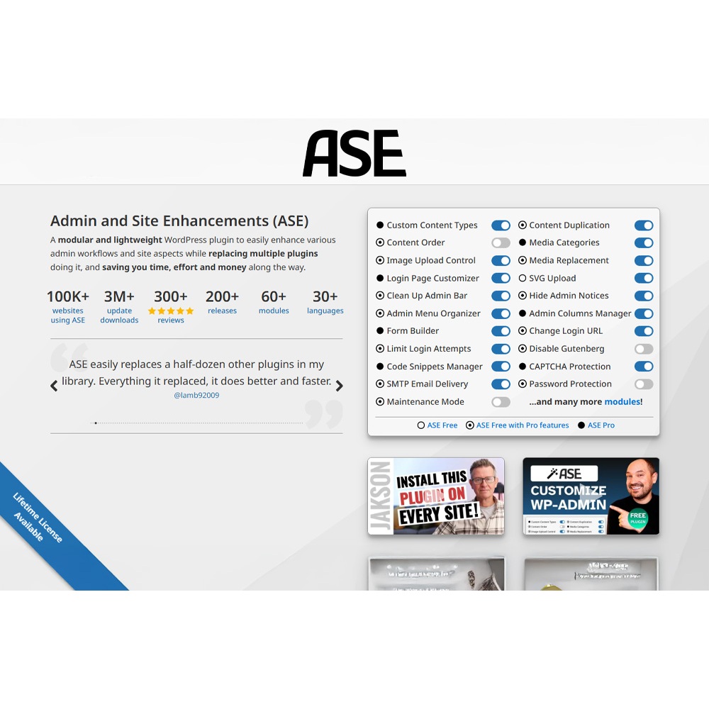 Jual ASE Pro - Admin and Site Enhancements Pro | Plugin Wordpress ...