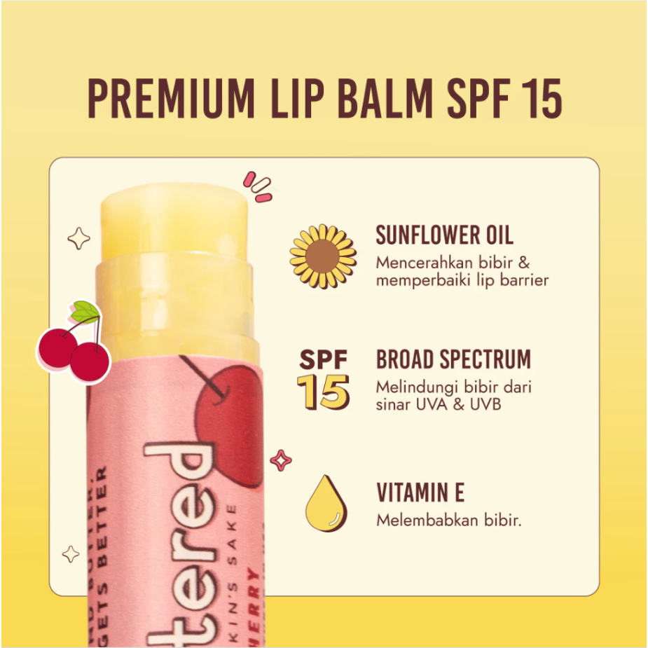 Jual [NEW] BUTTERED PREMIUM LIP BALM SPF 15 Lip Care PELEMBAB BIBIR ...