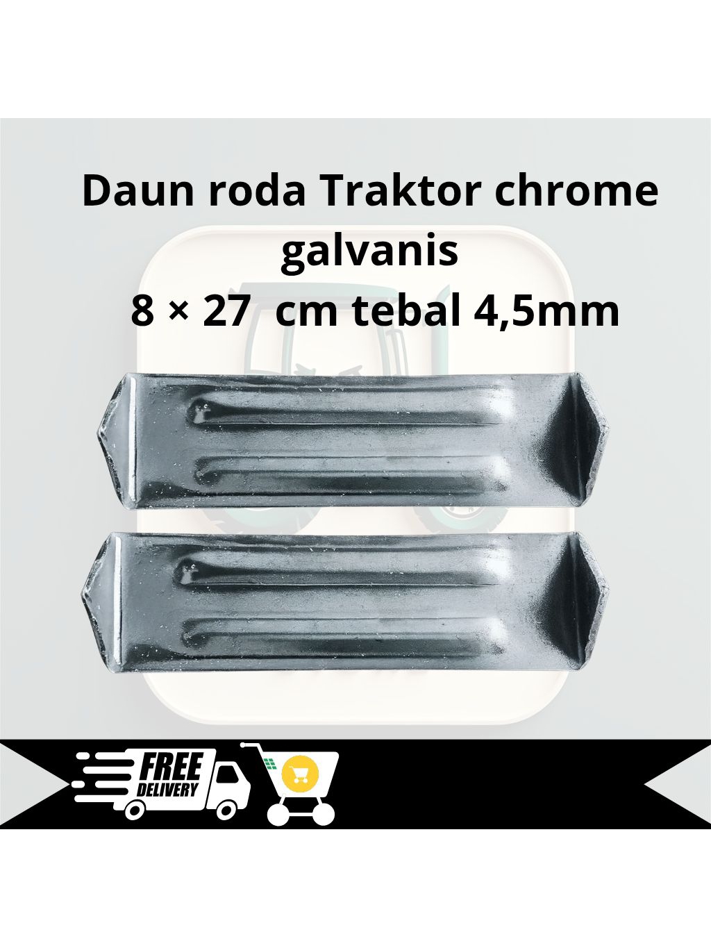Jual Daun roda chrome Galvanis ukuran 8 × 27 tebal 4,5mm roda bajak ...