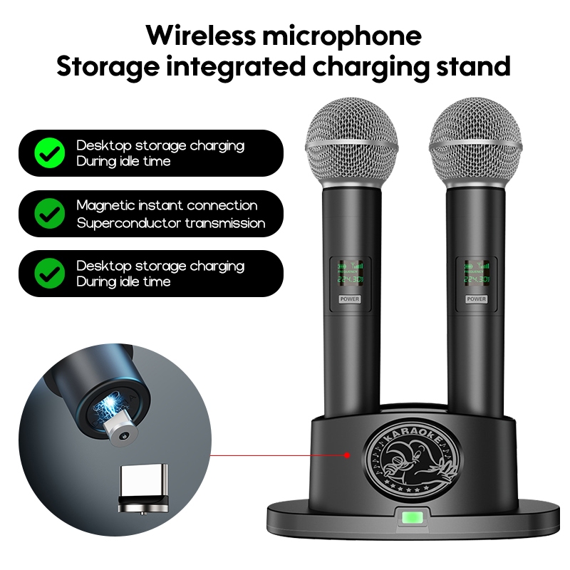 Jual Wireless Microphone Storage Integrated Charging Stand Wireless ...