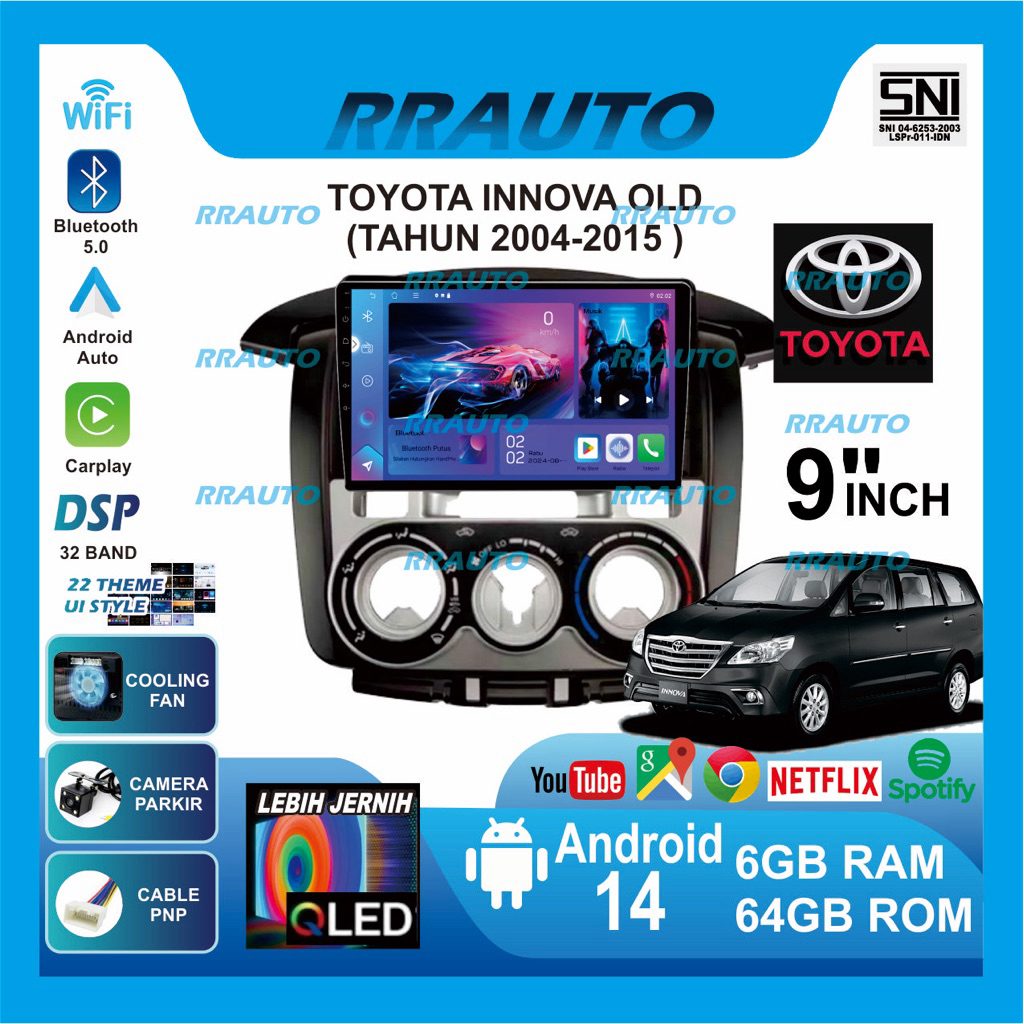 Jual Toyota Innova 2005-2014 | 6+64gb ,Headunit Android 13,IPS,Wifi,DSP ...