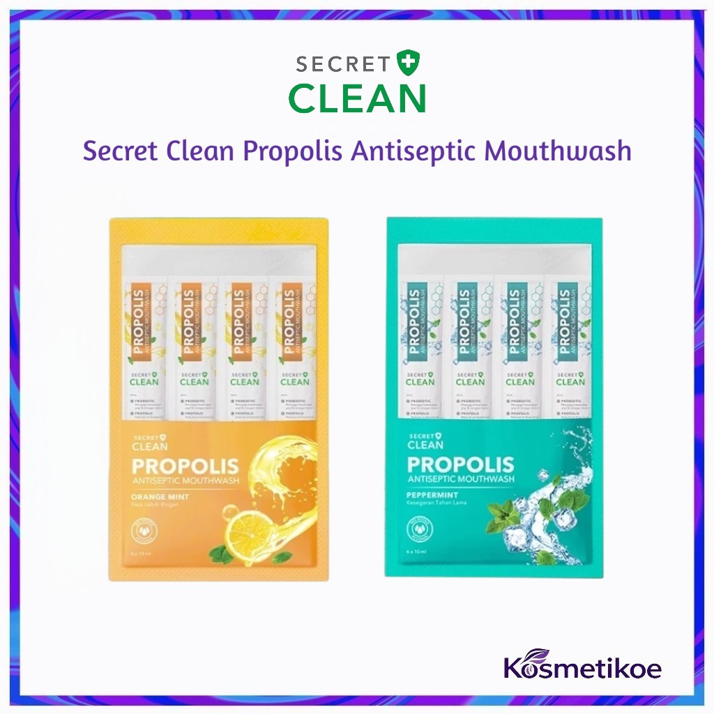Jual Secret Clean Propolis Mouthwash Sachet 6X10 mL - Obat Kumur Mulut ...