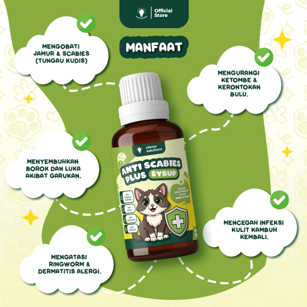 Jual Clever Solutions - Anti Scabies Plus Syrup 30ML Formula Oral Atasi ...