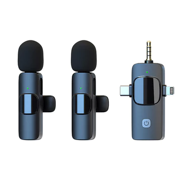 IST K31 Pro Wireless Microphone 2 In 1 IOS Type C Magnetic Clip On Mic Lavalier HP Plug Play