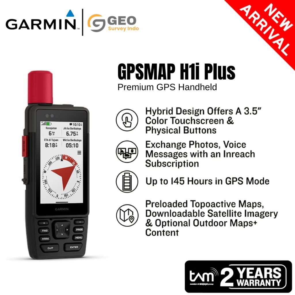 Jual Garmin GPSMAP H1i Plus Original – Layar 3.5” Touch, Multi-Band ...