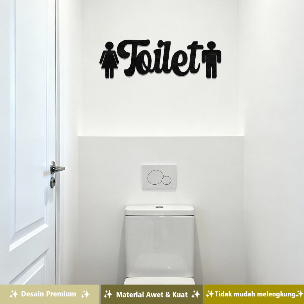 Hiasan Dinding Kayu Aesthetic Pajangan TOILET Laser Cut Terlaris