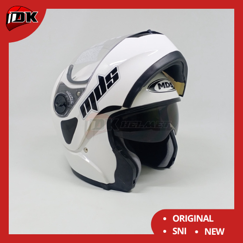 Jual HELM MDS PRO RIDER SOLID WHITE GLOSSY MODULAR FULL FACE PUTIH ...