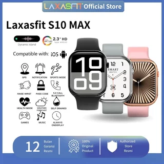 Laxasfit Watch Series S10 MAX Smartwatch 2.3" AMOLED | IP68 Waterproof | Custom Wallpaper | Bluetooth Call | GPS NFC | For Android/iOS | wireless charging | Up To 10-Days Battery Life Jam Tangan Smartwatch Wanita Pria