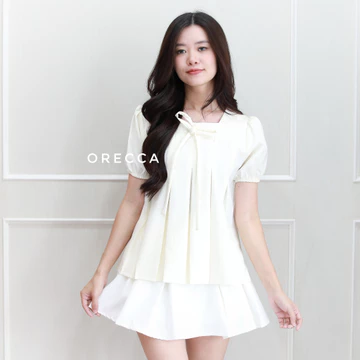 ORECCA Grace Blouse Atasan Wanita Lengan Pendek Pita