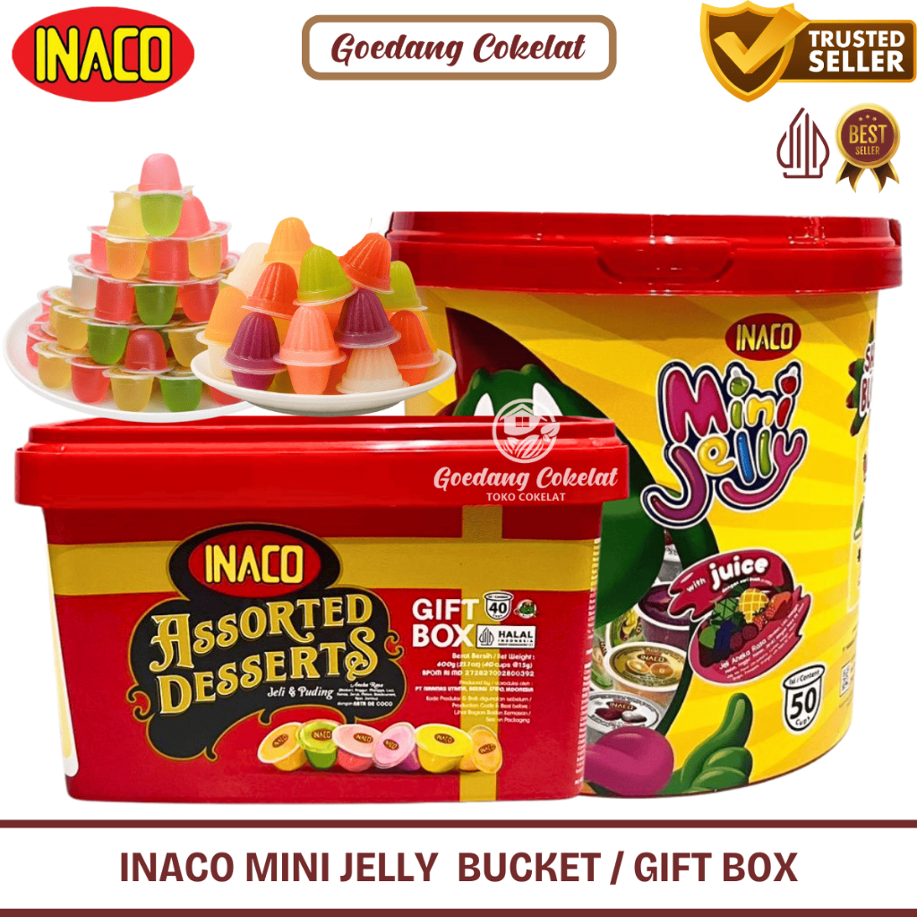 Jual INACO Mini Jelly Pudding 750g Kemasan Ember Gift Box Hadiah Aneka ...
