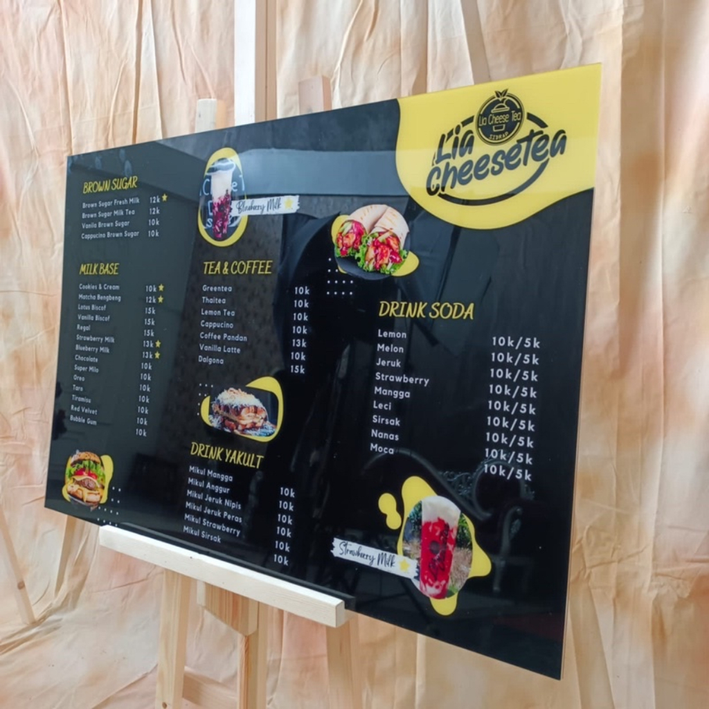 Jual Custom Request Acrylic Menu Sign Board (FREE DESIGN) | Shopee ...