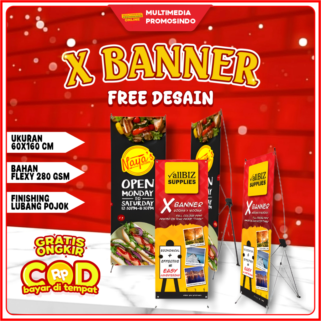 Jual Cetak X Banner Murah | Print X Banner 60 x 160 | X Banner Custom ...