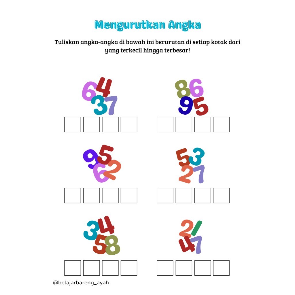 Jual Worksheet Matematika Kelas 1 SD 50 Lembar Full Color sudah diprint ...