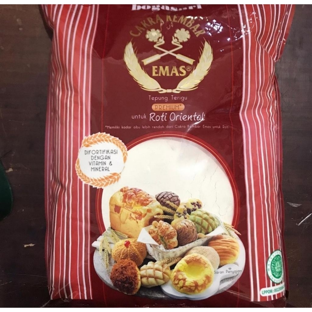 Jual Cakra Kembar Emas Roti ORIENTAL 5kg Tepung Protein Tinggi | Shopee ...