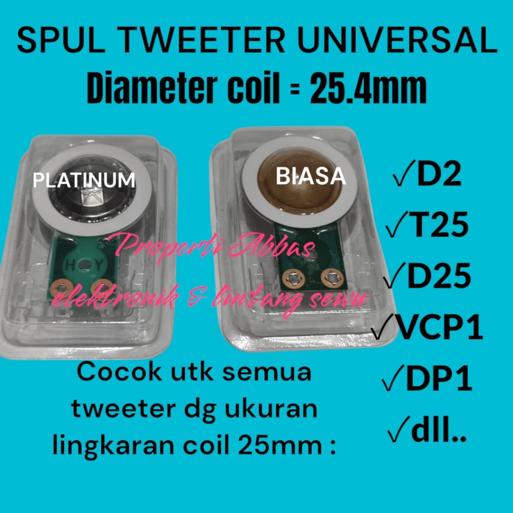 Jual Spul Tweeter Driver D1 25.4mm spol sepul recone coil twiter ...
