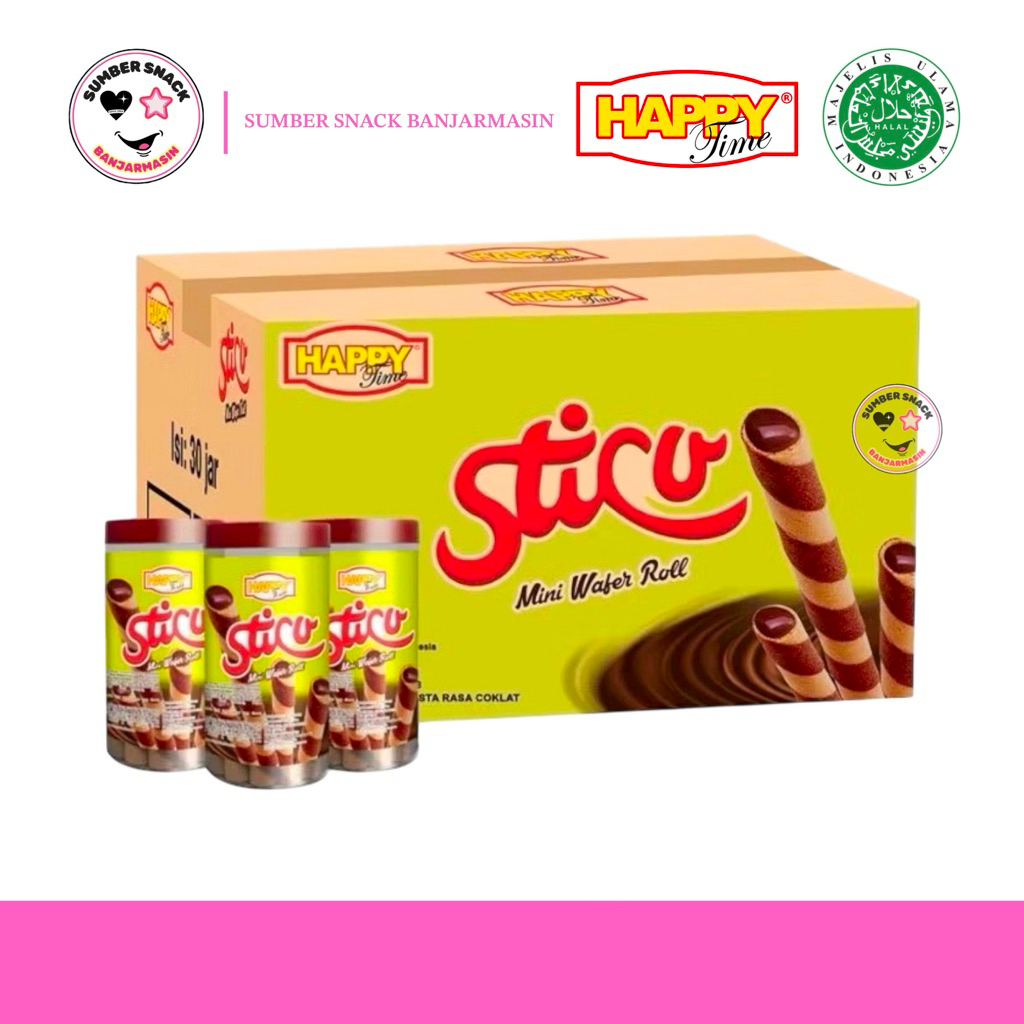 Jual (Karton) Happy Time Sticu Mini Wafer Roll Karton (Isi 30 Jar ...