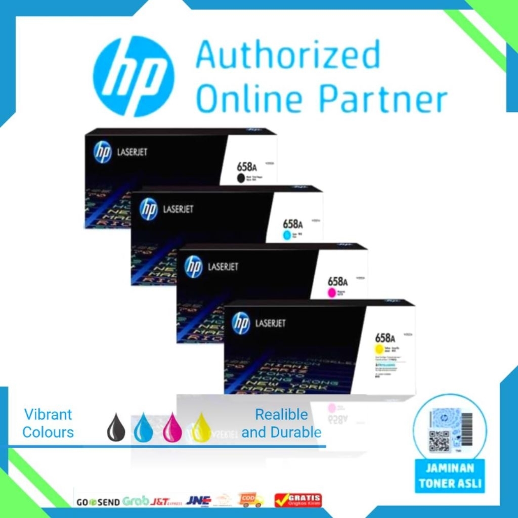 Jual HP Toner 658A - 1 Set Hitam & Warna Original Laserjet Cartridge ...