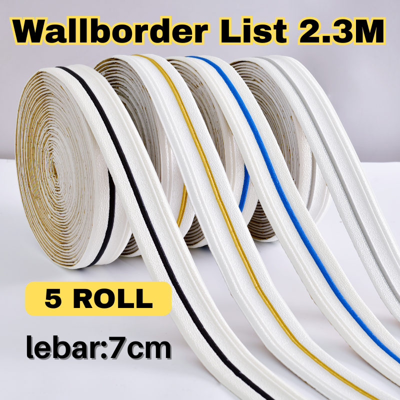 Jual [PAKET 5 ROLL]Wallpaper List 2.3 Meter Foam Wallborder Foam 3D ...