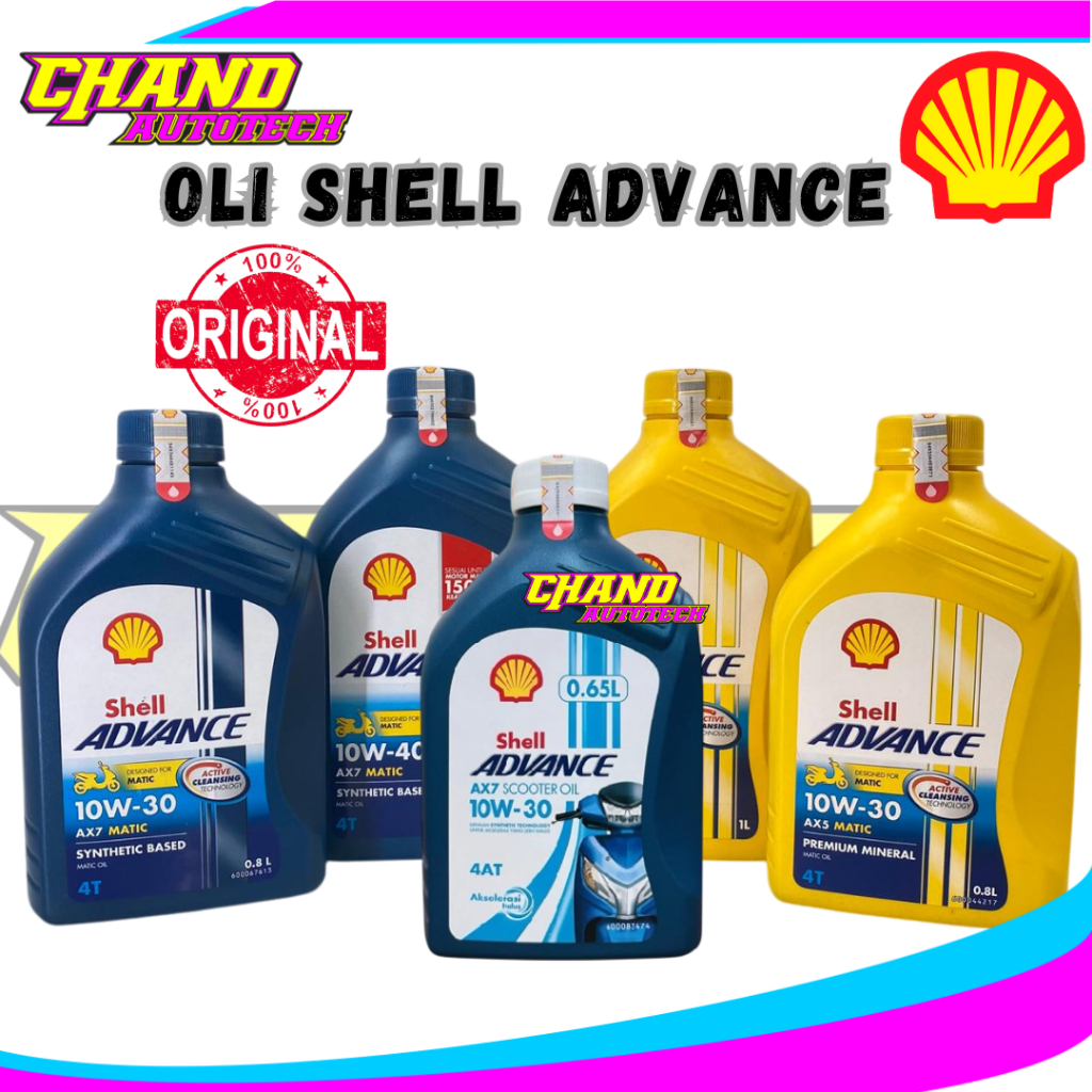 Jual OLI SHELL ADVANCE AX7 10W-30 10W-40 AX5 10W-30 15W-40 MATIC MANUAL ...