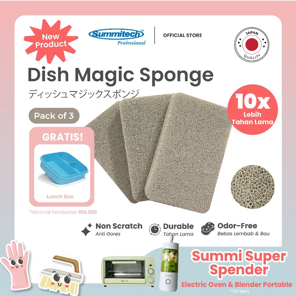 Jual Summitech Sabut Spons Cuci Piring Alat Masak Rubber Tahan Lama ...