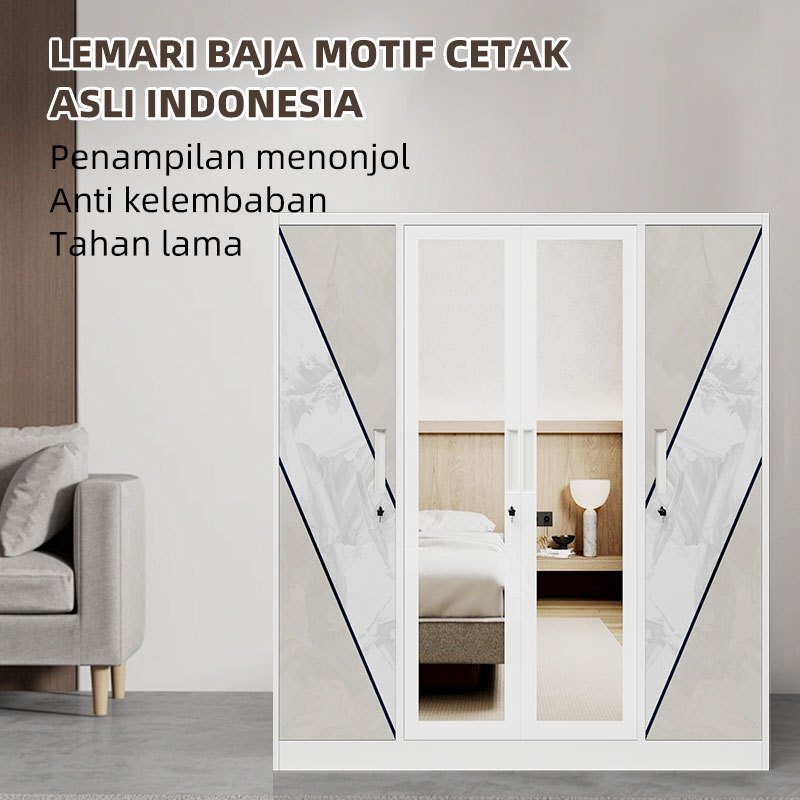 Jual LEMARI BAJA 2/3/4 PINTU Lemari Pakaian MinimalisBermotifCetak ...
