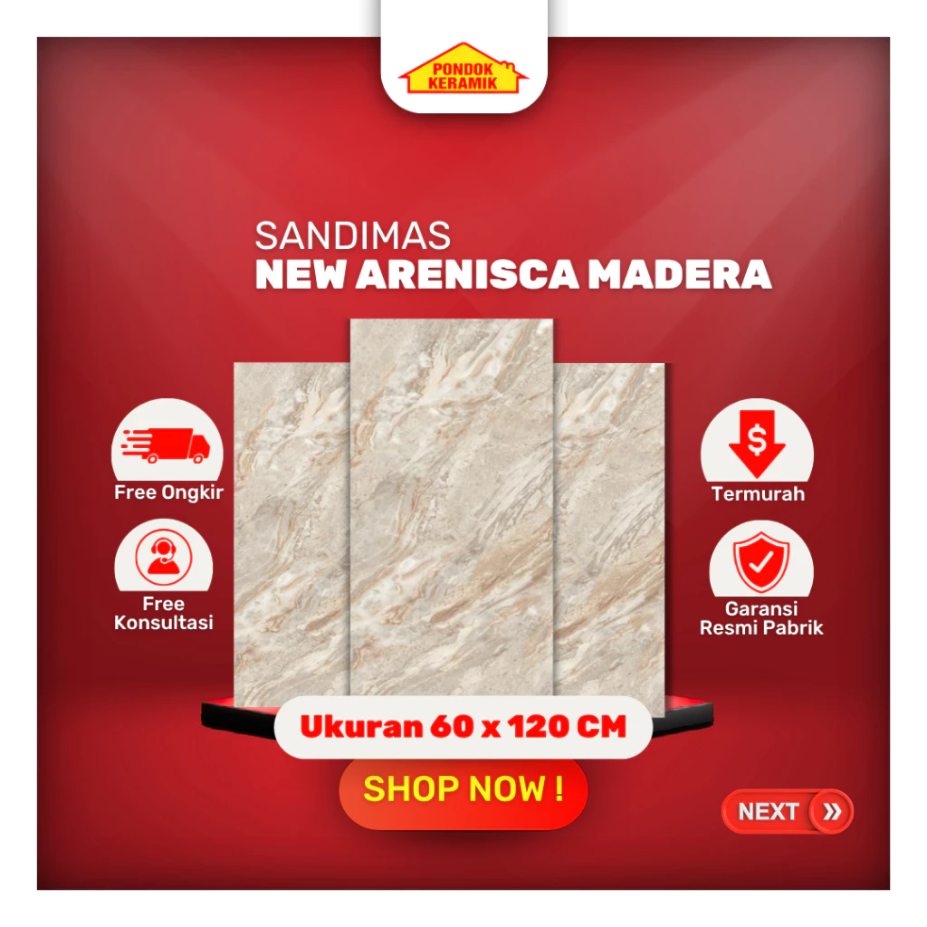 Granit Sandimas 60x120 New Arenisca Madera Glossy Motif Marble Beige